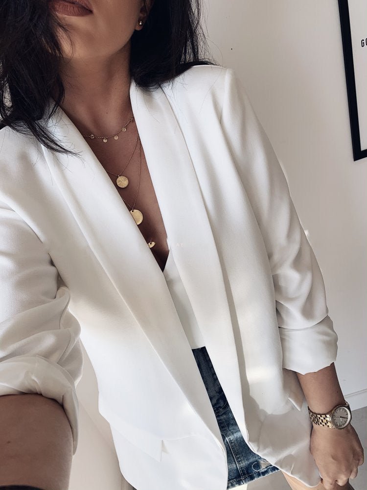 Women's Blazers Solid Lapel Long Sleeve Small Blazer - LuckyFash™