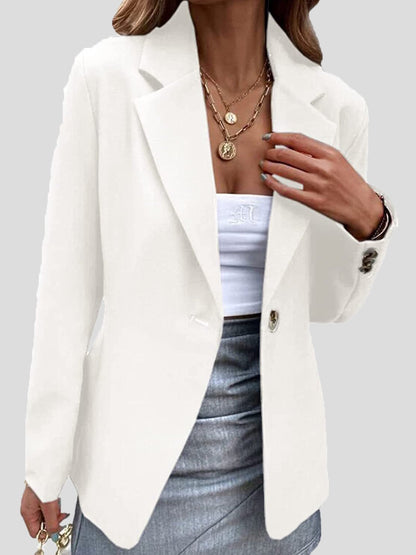 Women's Blazers Solid Lapel One Button Blazers - LuckyFash™