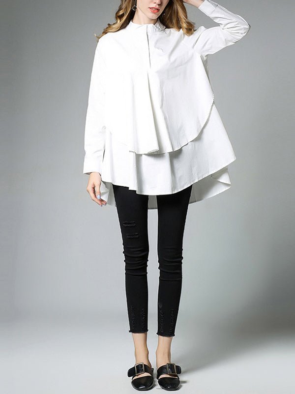 Blouses Cotton Loose Casual Medium Long Blouse - LuckyFash™