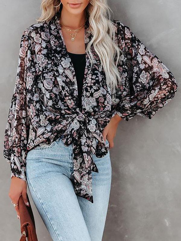 Women's Blouses Fashion Flower Long Sleeve Blouses - LuckyFash™