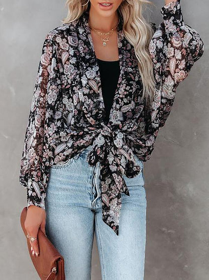 Women's Blouses Fashion Flower Long Sleeve Blouses - LuckyFash™