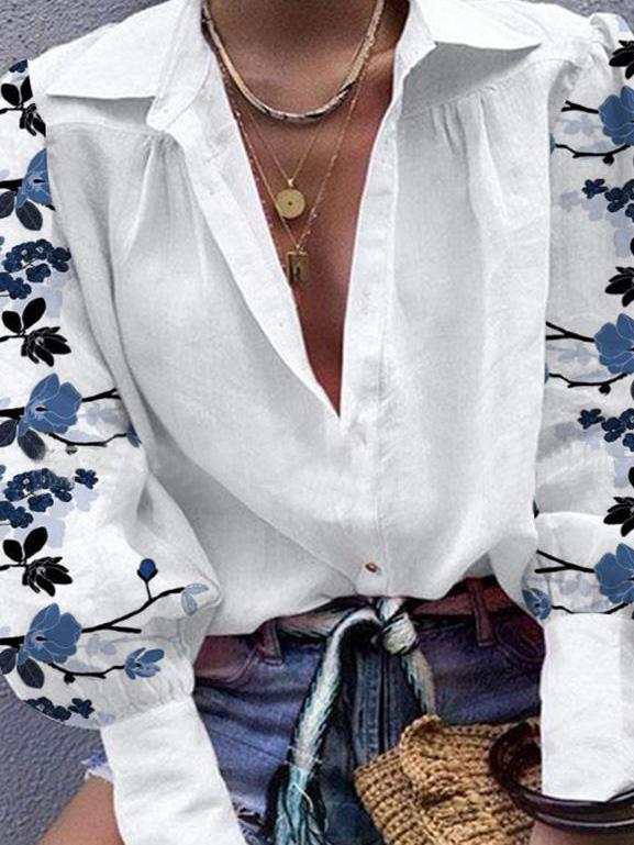 Women's Blouses Floral Long Sleeve Button Casual Blouses - LuckyFash™