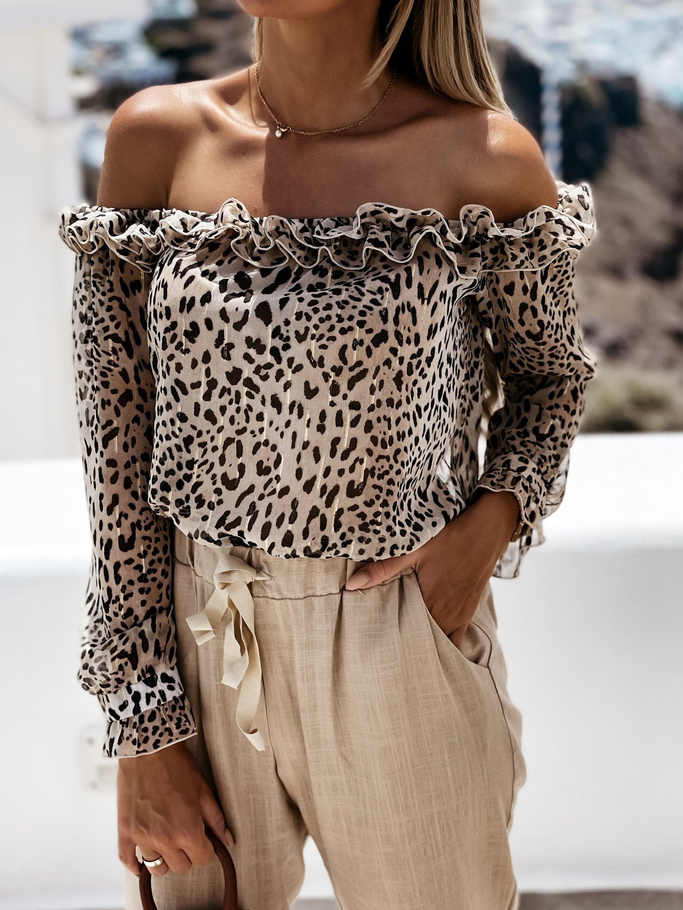 Women's Blouses Leopard Print Long Sleeve Blouses - LuckyFash™