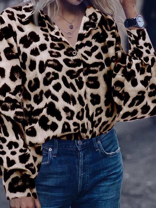 Women's Blouses Leopard Print Long Sleeve Blouses - LuckyFash™