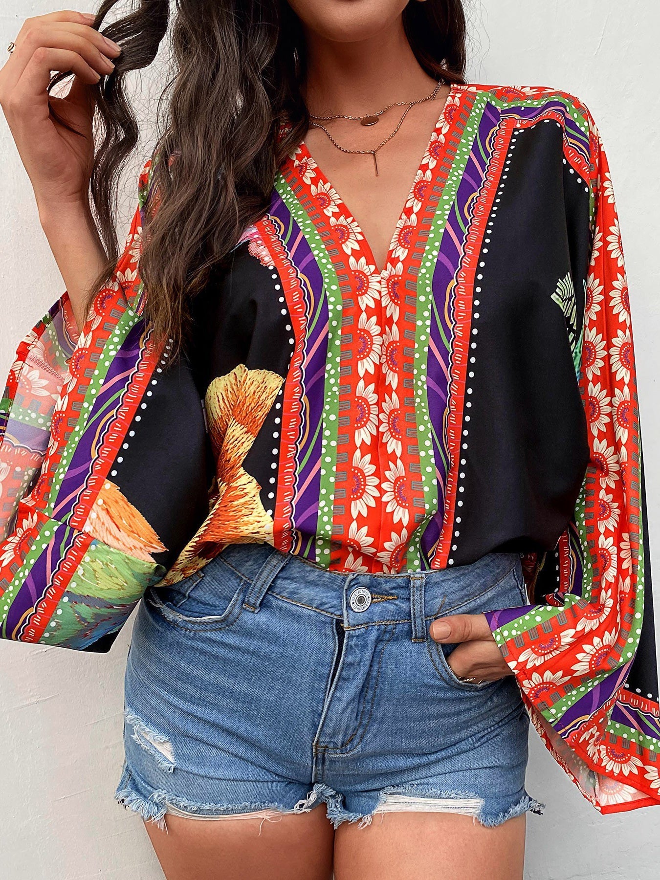 Women's Blouses Loose Bohemian Print Long Sleeve Blouse - LuckyFash™