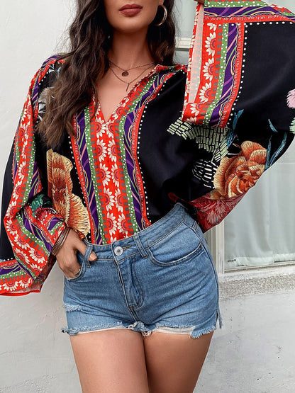 Women's Blouses Loose Bohemian Print Long Sleeve Blouse - LuckyFash™