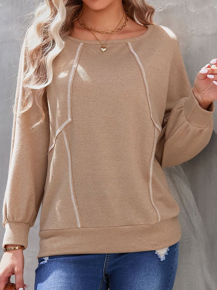 Blouses Loose Pullover Splicing Long Sleeve Blouse - LuckyFash™