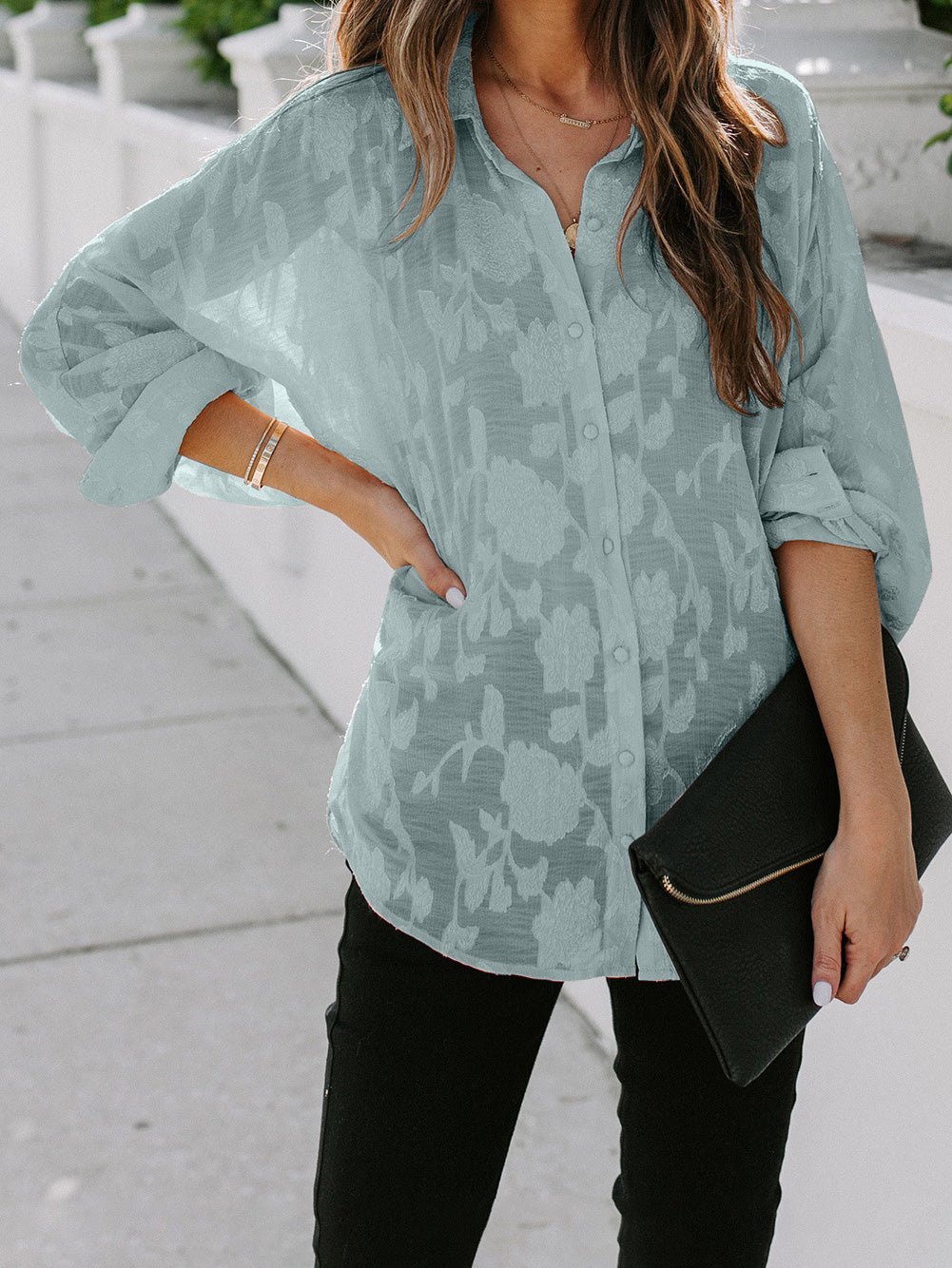 Women's Blouses Printed Button Long Sleeve Casual Blouse - LuckyFash™