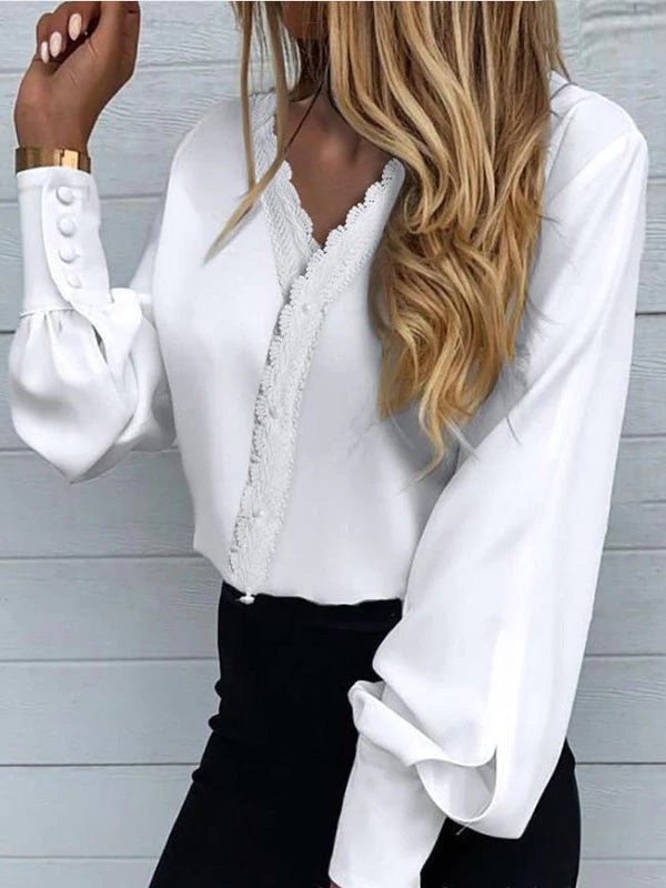 Women's Blouses Printed Lace Long Sleeve Blouse - LuckyFash™