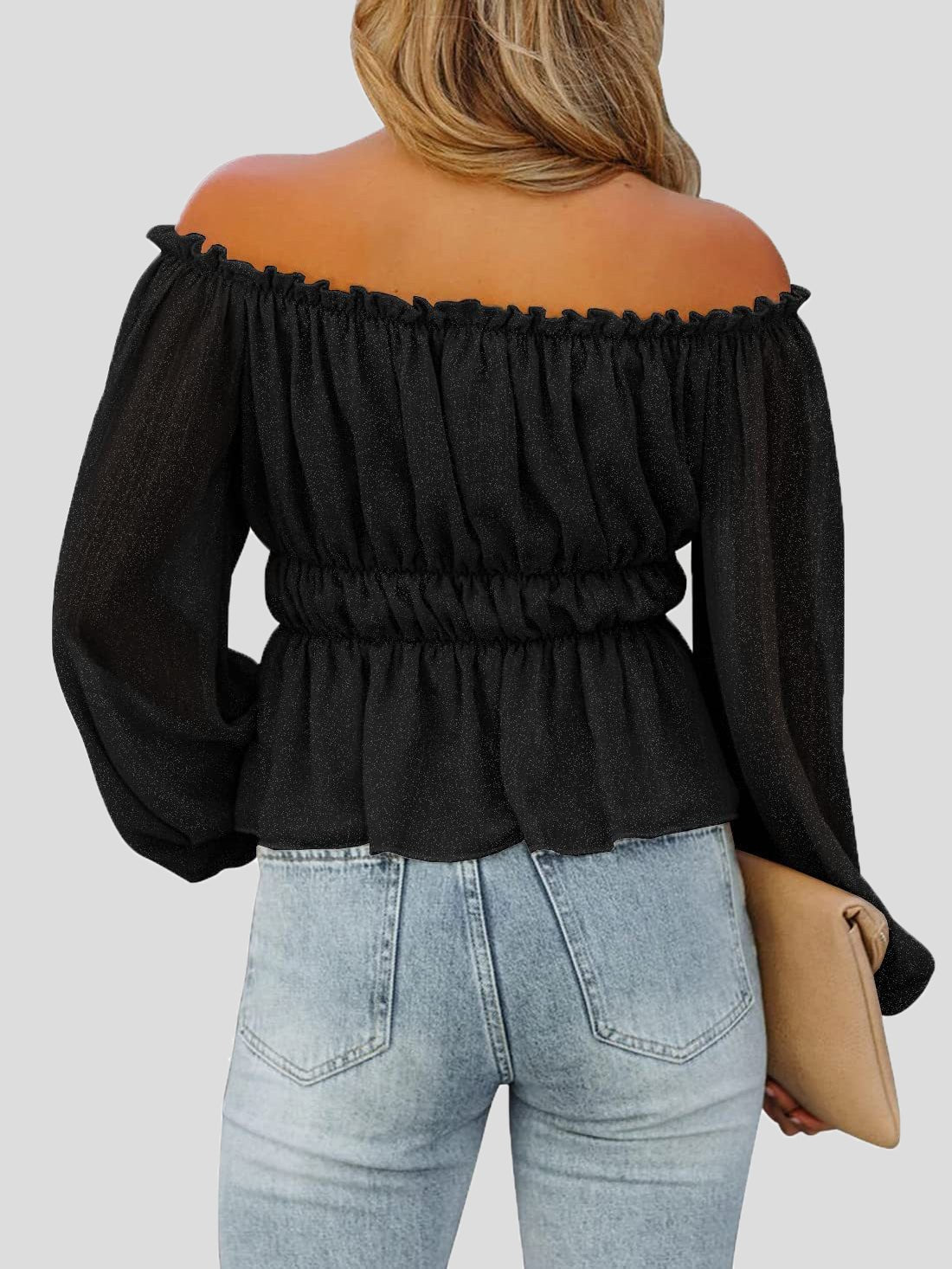 Blouses Solid One-Shoulder Long Sleeve Blouse - LuckyFash™