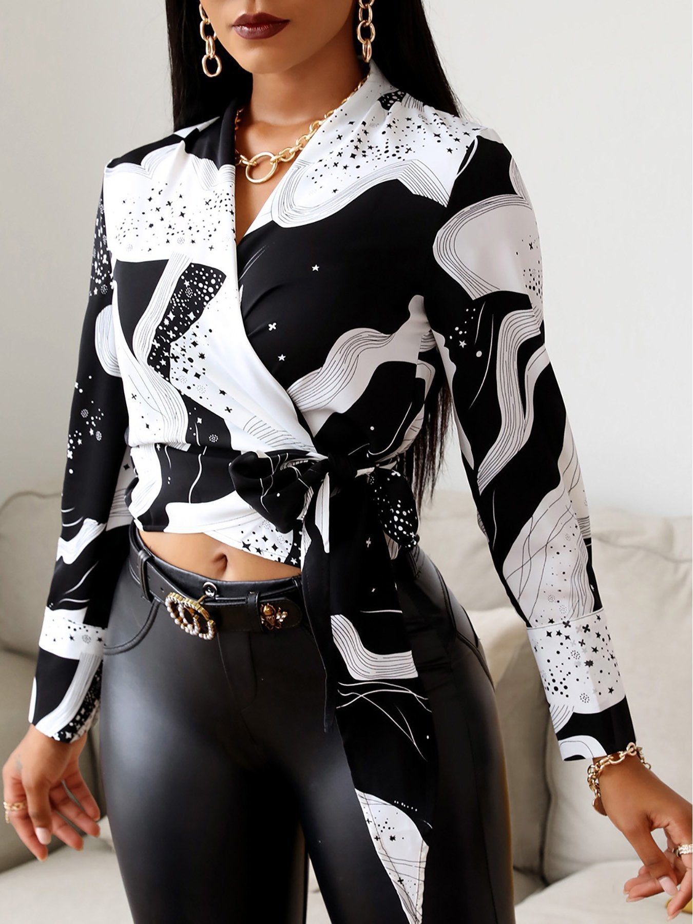 Women's Blouses Temperament Long Sleeve Star Tie Blouses - LuckyFash™