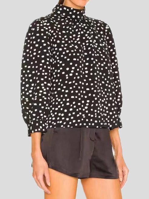 Women's Blouses Turtleneck Polka Dot Long Sleeve Blouse - LuckyFash™