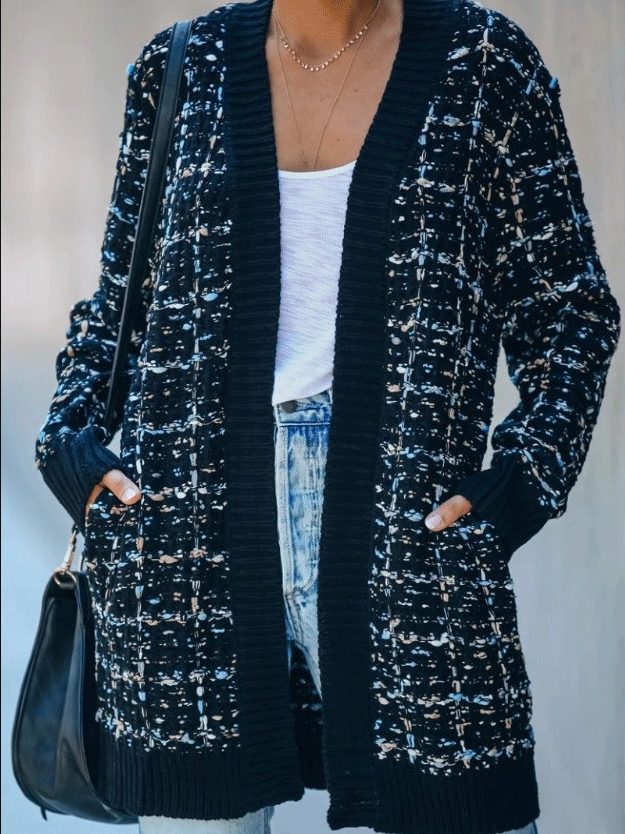 Women's Cardigans Fashion Color Pocket Long Sleeve Cardigan - LuckyFash™