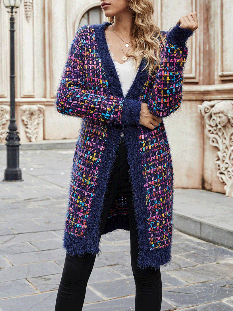 Women's Cardigans Fashion Color Pocket Long Sleeve Cardigan - LuckyFash™