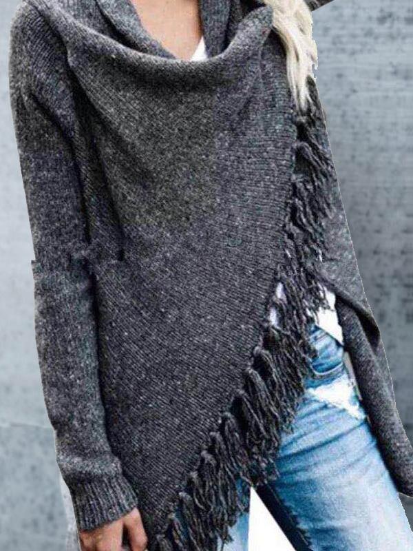 Cardigans Fringed Long Sleeve Striped Sweater Cardigan - LuckyFash™