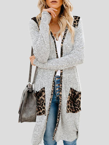 Women's Cardigans Striped Pocket Button Mid-Length Knitted Cardigan - LuckyFash™