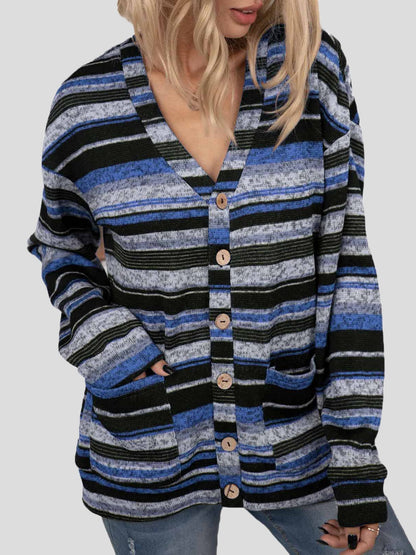 Women's Cardigans V-Neck Button Pocket Long Sleeve Knitted Cardigan - LuckyFash™