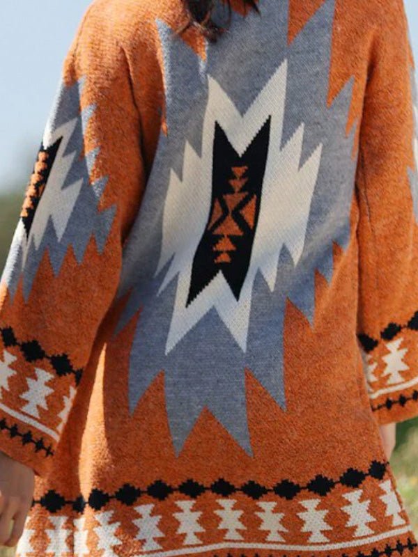 Women's Cardigans Vintage Print Long Sleeve Sweater Cardigan - LuckyFash™