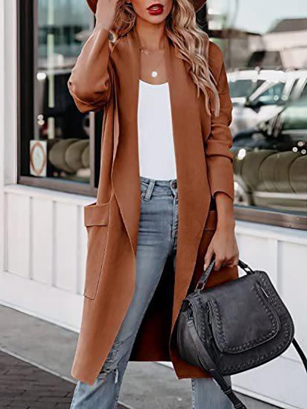 Coats Casual Lapel Pocket Long Wool Coat - LuckyFash™