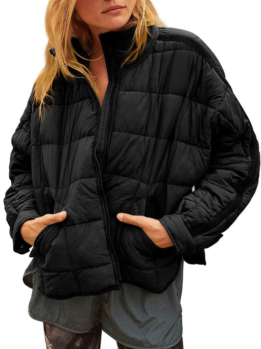 Coats Casual Solid Color Zipper Long Sleeve Coat - LuckyFash™