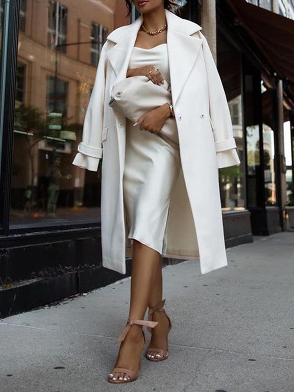 Women's Coats Fashion Lapel Mid-Length Woolen Coat - LuckyFash™