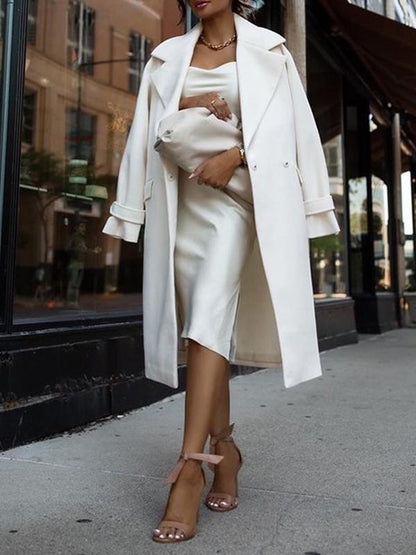 Women's Coats Fashion Lapel Mid-Length Woolen Coat - LuckyFash™