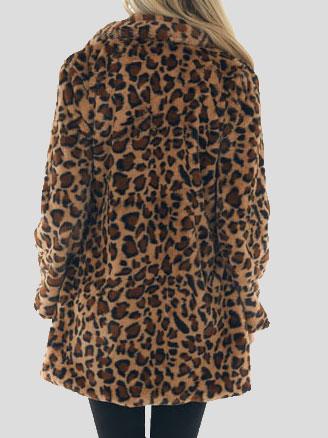 Coats Fashion Leopard Pocket Plush Coat - LuckyFash™