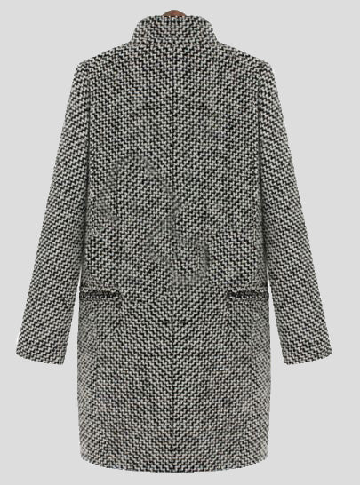 Women's Coats Houndstooth Slim Fit Wool Coat - LuckyFash™