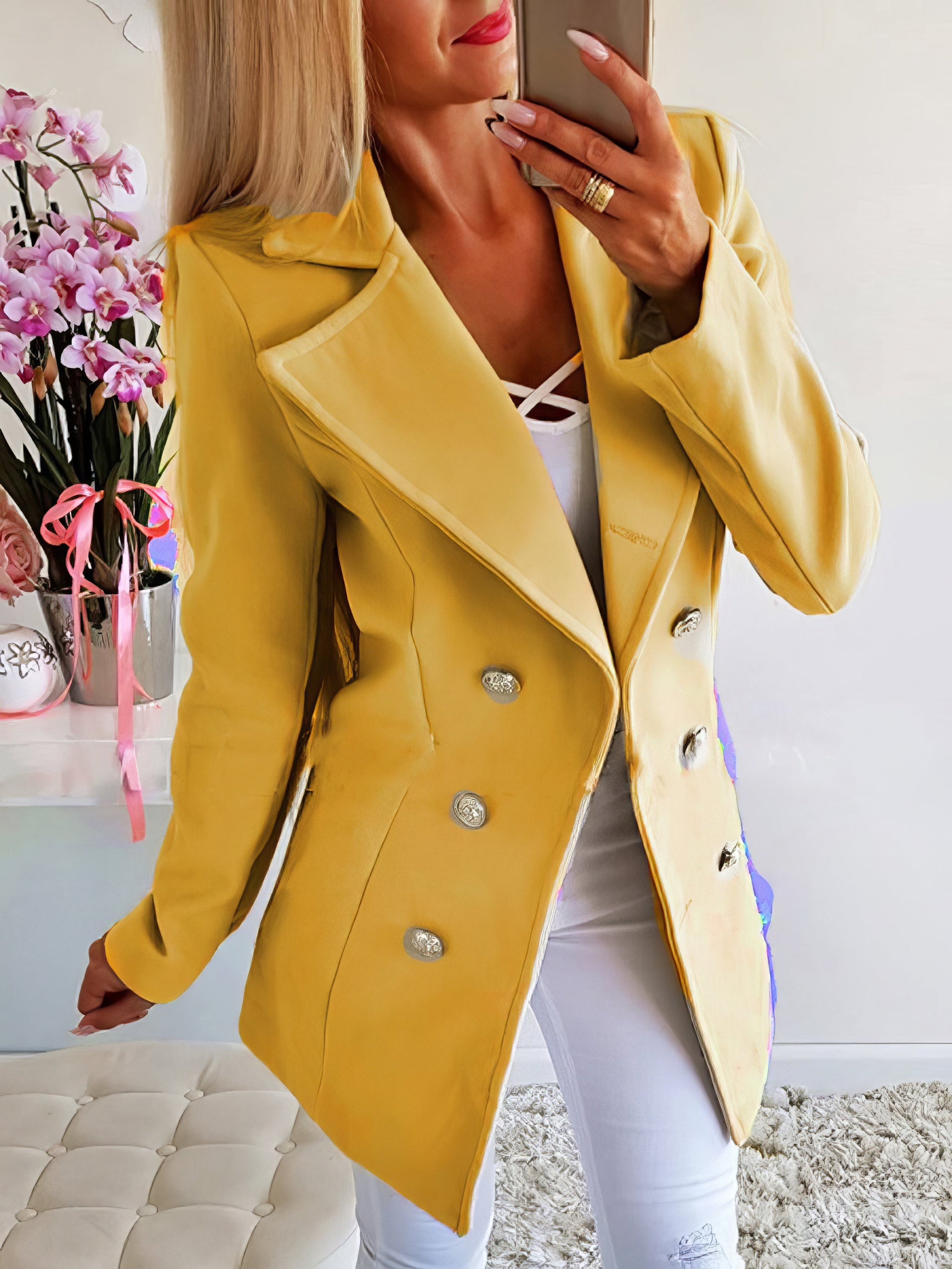 Coats Lapel Double-Breasted Woolen Coat - LuckyFash™