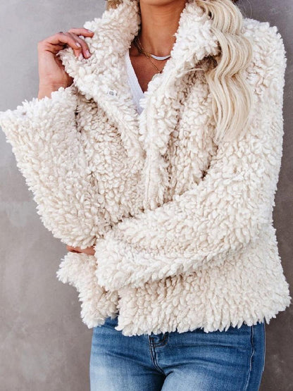 Women's Coats Long Sleeve Lamb Wool Crop Coat - LuckyFash™