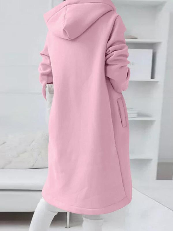 Coats Personalized Zipper Pocket Hooded Long Coat - LuckyFash™