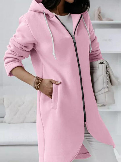 Coats Personalized Zipper Pocket Hooded Long Coat - LuckyFash™