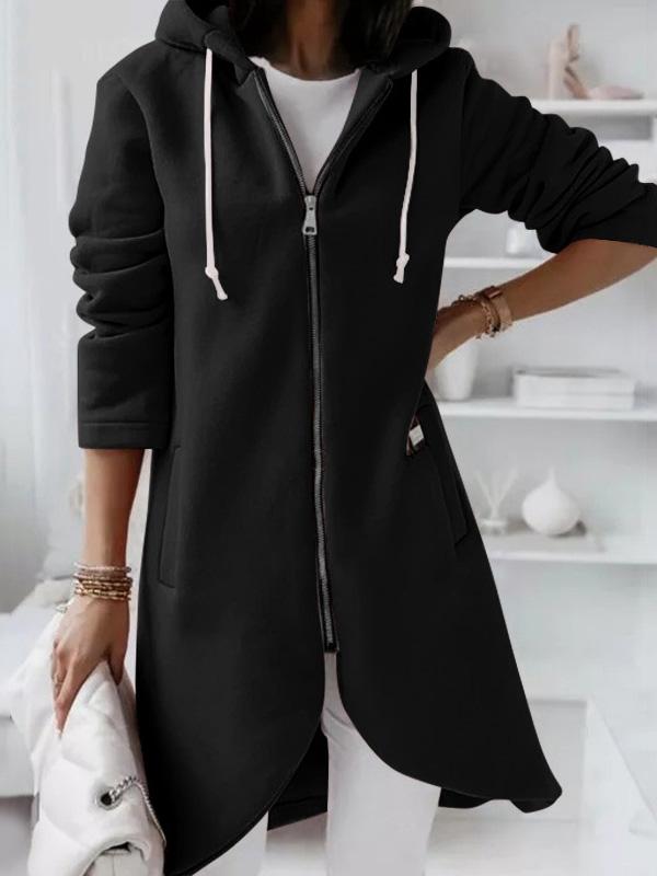 Coats Personalized Zipper Pocket Hooded Long Coat - LuckyFash™