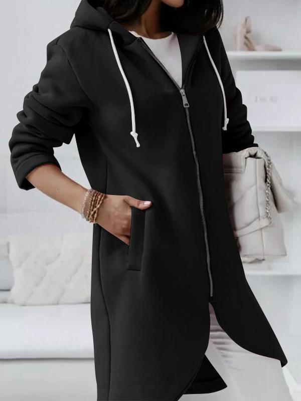 Coats Personalized Zipper Pocket Hooded Long Coat - LuckyFash™