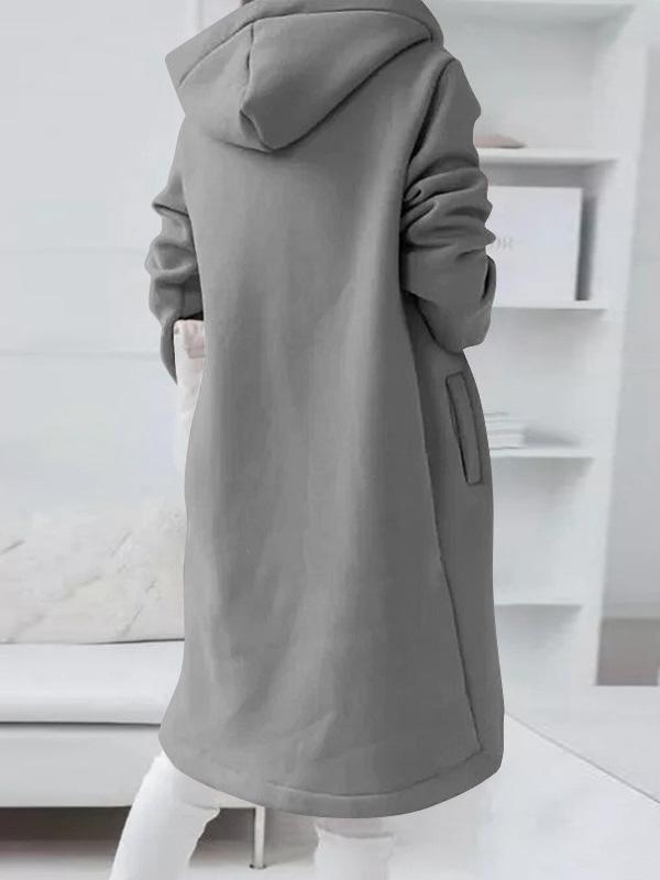 Coats Personalized Zipper Pocket Hooded Long Coat - LuckyFash™