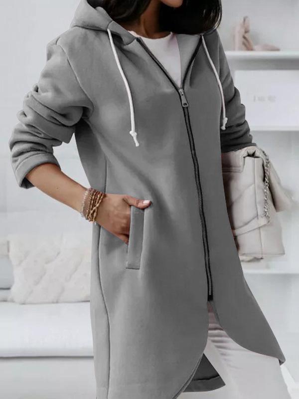 Coats Personalized Zipper Pocket Hooded Long Coat - LuckyFash™