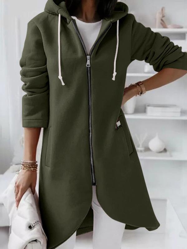 Coats Personalized Zipper Pocket Hooded Long Coat - LuckyFash™