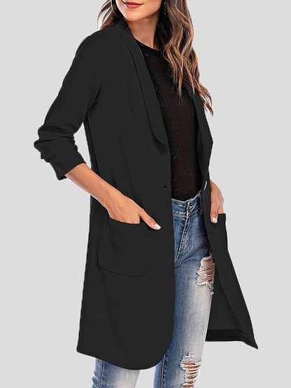 Coats Pocket 3/4 Sleeve Mid-Length Coat - LuckyFash™