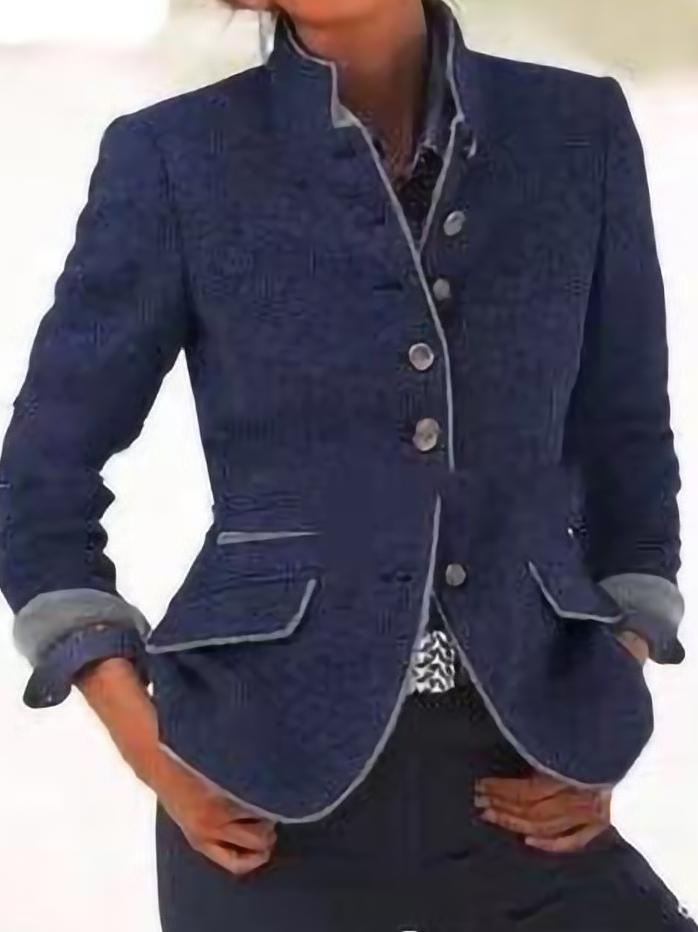 Women's Coats Slim Button Long Sleeve Woolen Coat - LuckyFash™