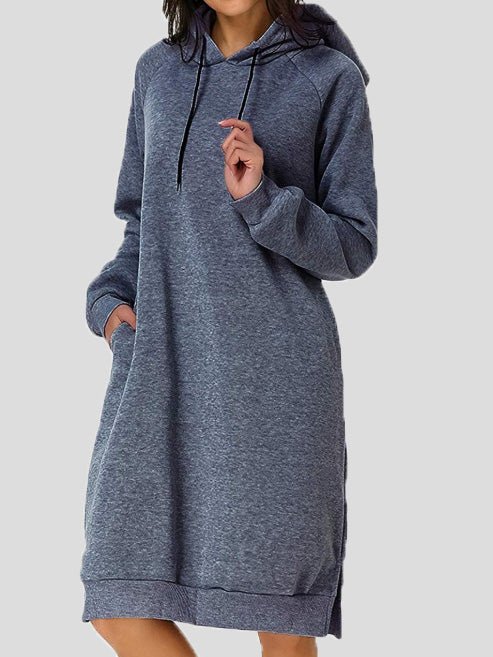 Dresses Casual Solid Pocket Hooded Dress - LuckyFash™