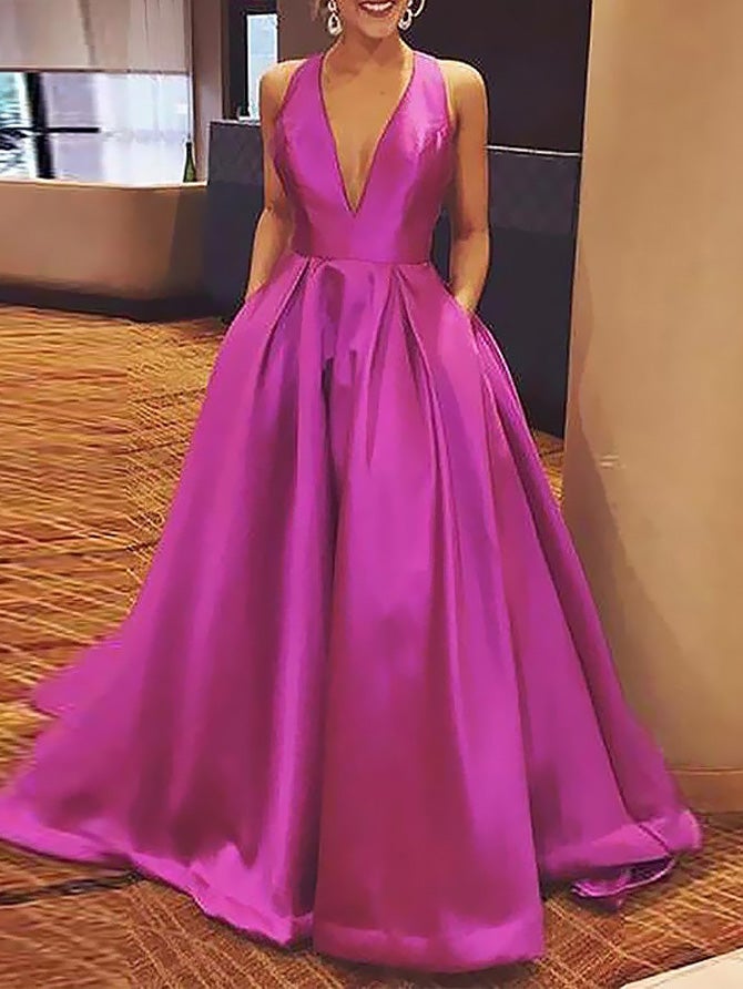 Women's Dresses Deep V-Neck Bare Back Party Dinner Dress - LuckyFash™