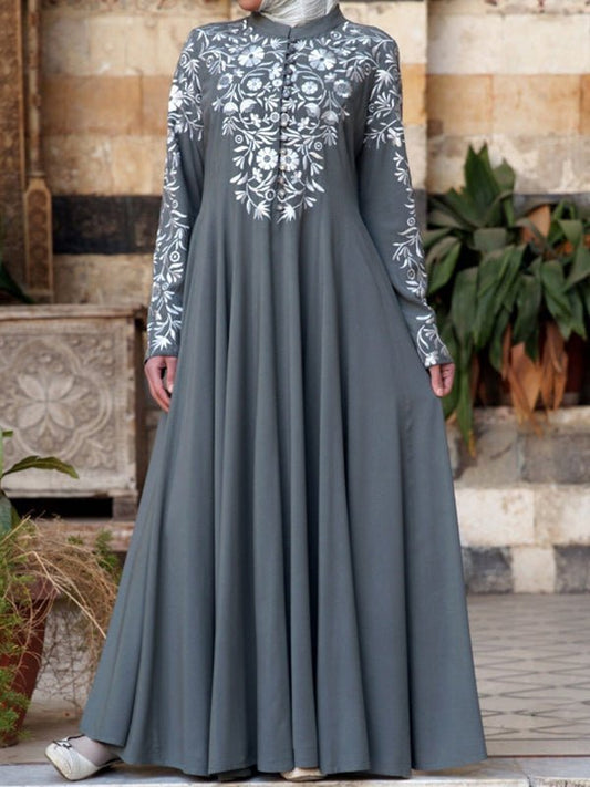 Dresses Ethnic Style Long Sleeve Printed Maxi Dress - LuckyFash™