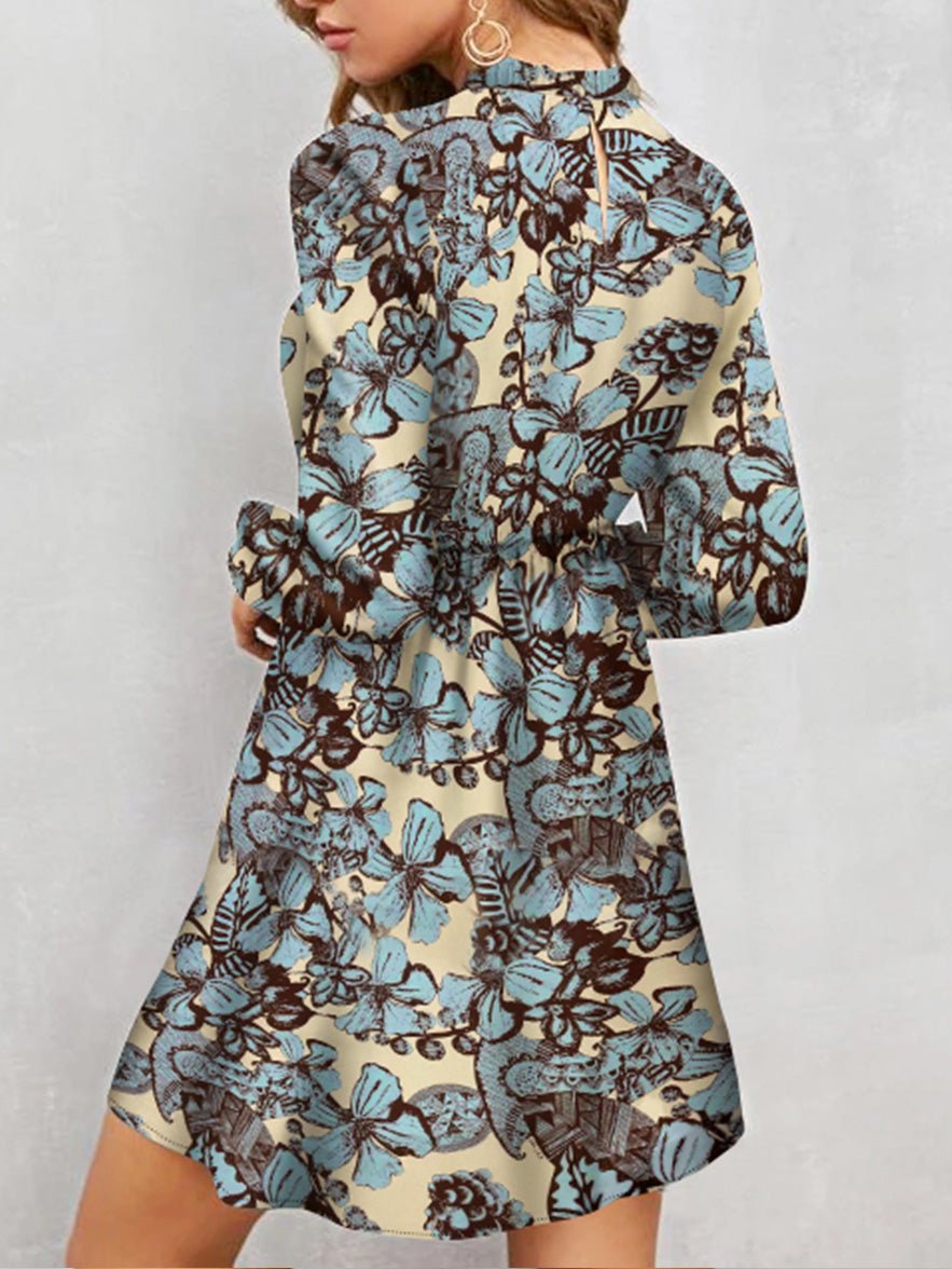 Dresses Floral Print Long Sleeve Mini Dress - LuckyFash™