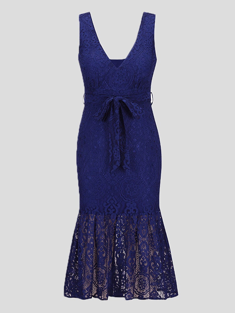 Women's Dresses Lace Deep V-Neck Sleeveless Sling Dress - LuckyFash™