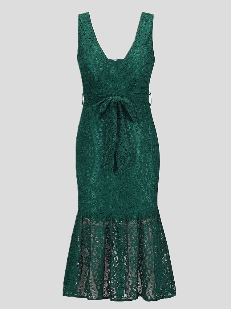 Women's Dresses Lace Deep V-Neck Sleeveless Sling Dress - LuckyFash™