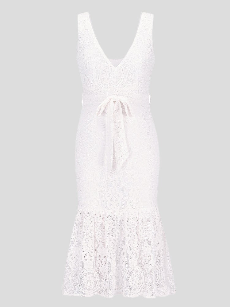 Women's Dresses Lace Deep V-Neck Sleeveless Sling Dress - LuckyFash™