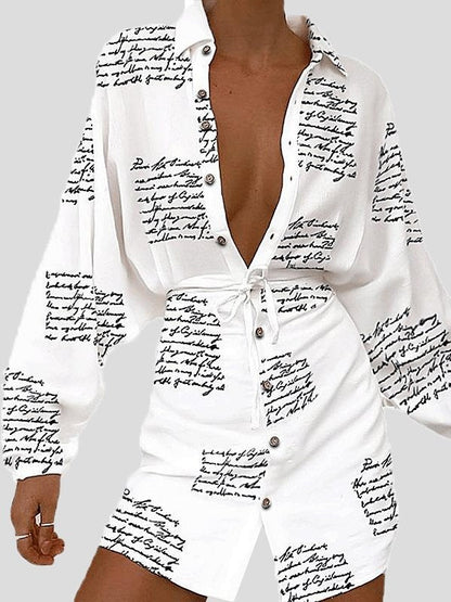Women's Dresses Long Sleeve Cardigan Single-Breasted Lace-Up Dress - LuckyFash™