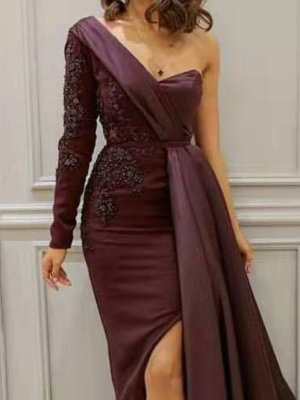 Dresses One-Shoulder Irregular Slit Party Dress - LuckyFash™