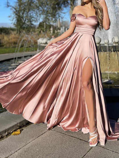 Women's Dresses One-Shoulder Split Swing Dress - LuckyFash™