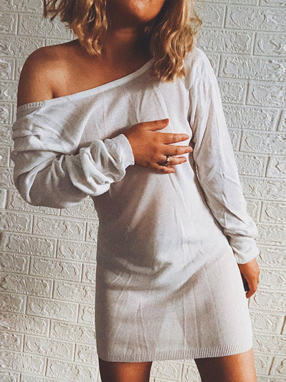 Women's Dresses Round Neck Bare Back Long Sleeve Dress - LuckyFash™